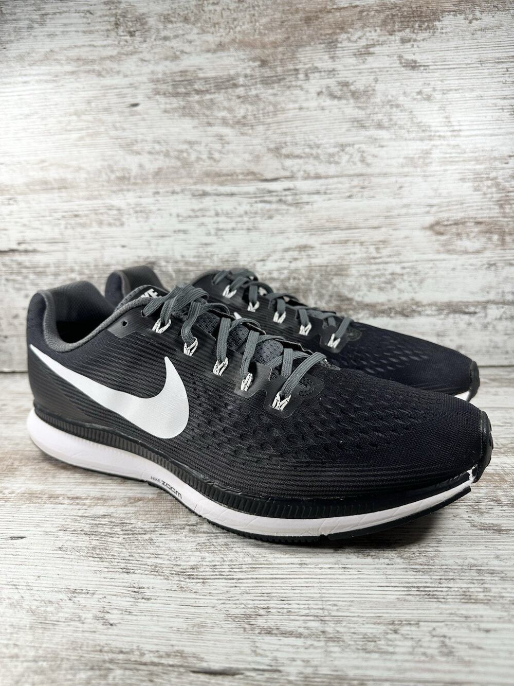 Men's Nike Air Zoom Pegasus 34 Black Running Shoes Sz 13 Athletic Gym EUC!